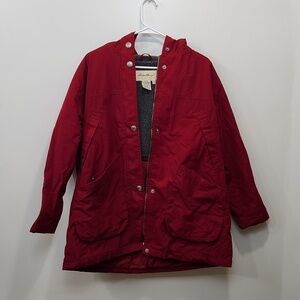 Eddie Bauer Full Zip/Button Winter Jacket Coat Women's Sz Med Red EUC NICE!